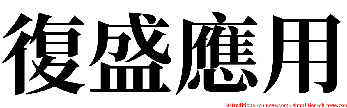 復盛應用 serif font