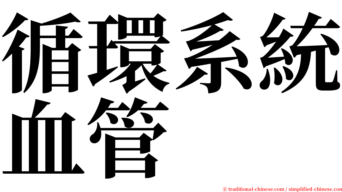 循環系統血管 serif font