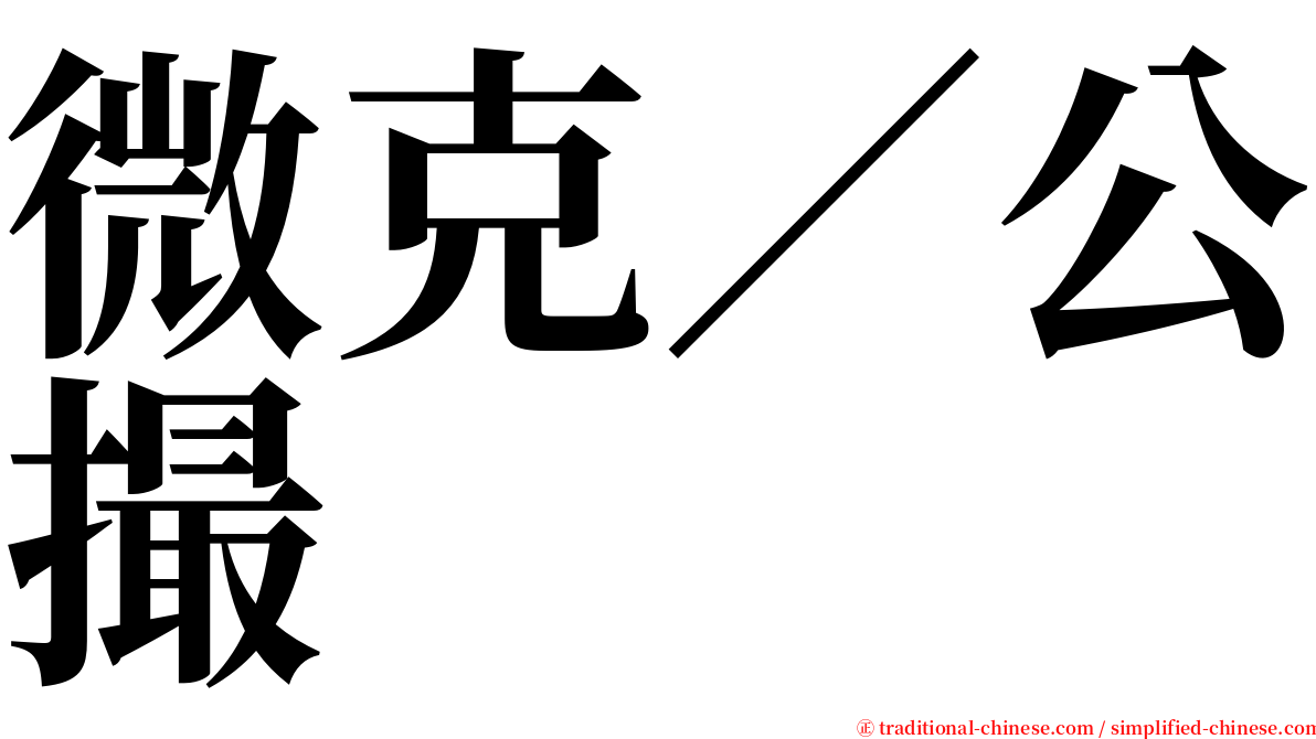微克／公撮 serif font