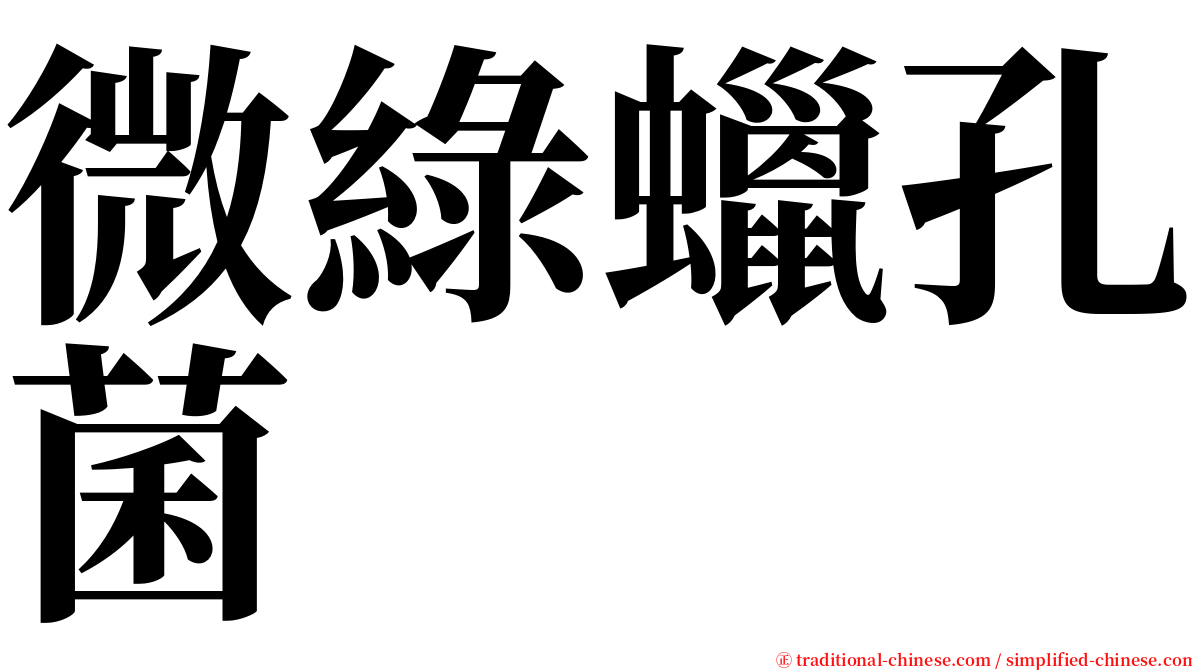 微綠蠟孔菌 serif font