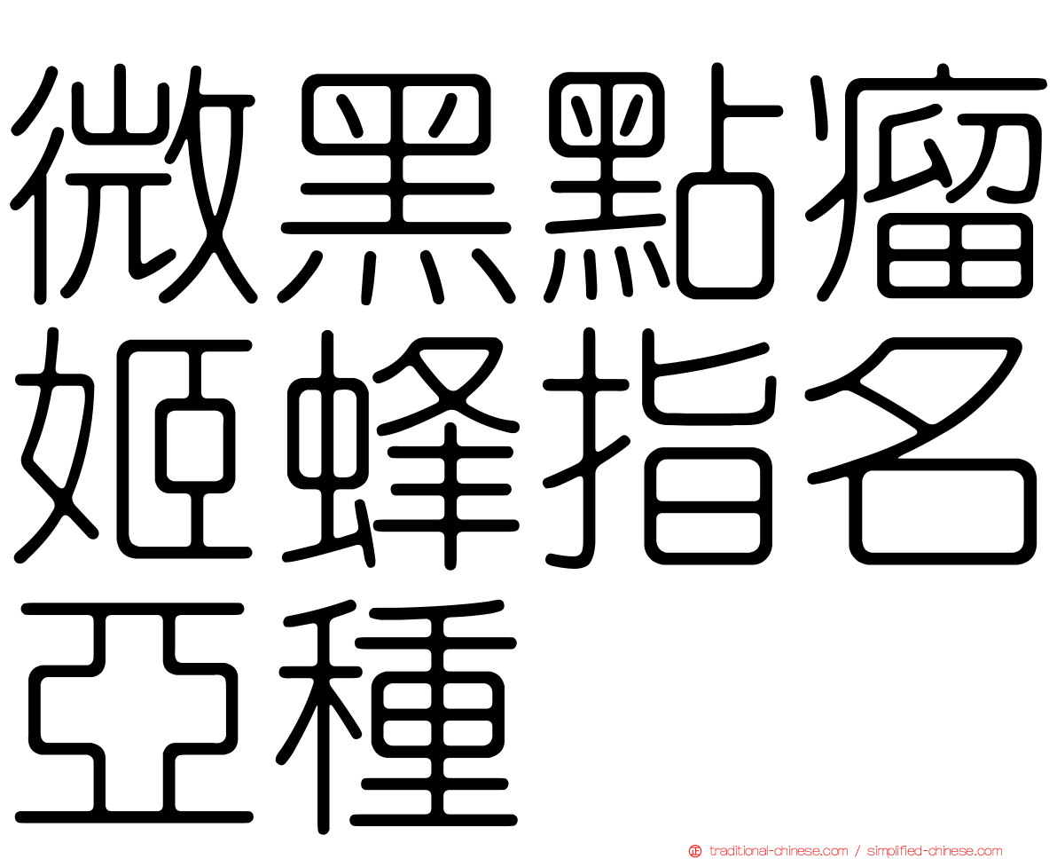微黑點瘤姬蜂指名亞種