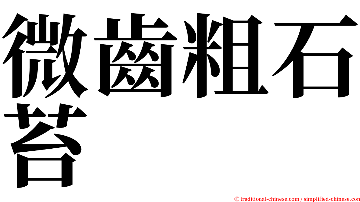 微齒粗石苔 serif font
