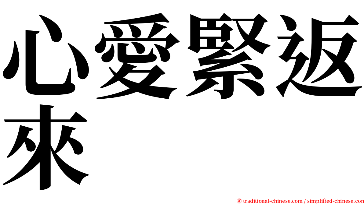 心愛緊返來 serif font