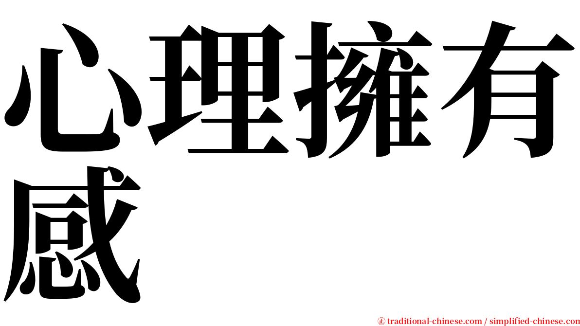 心理擁有感 serif font