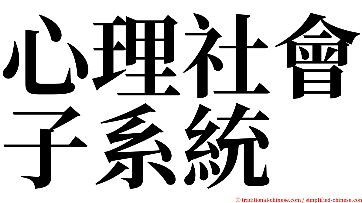 心理社會子系統 serif font