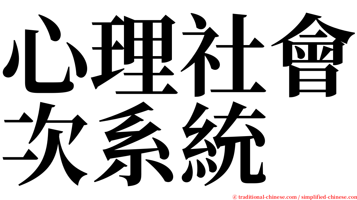 心理社會次系統 serif font