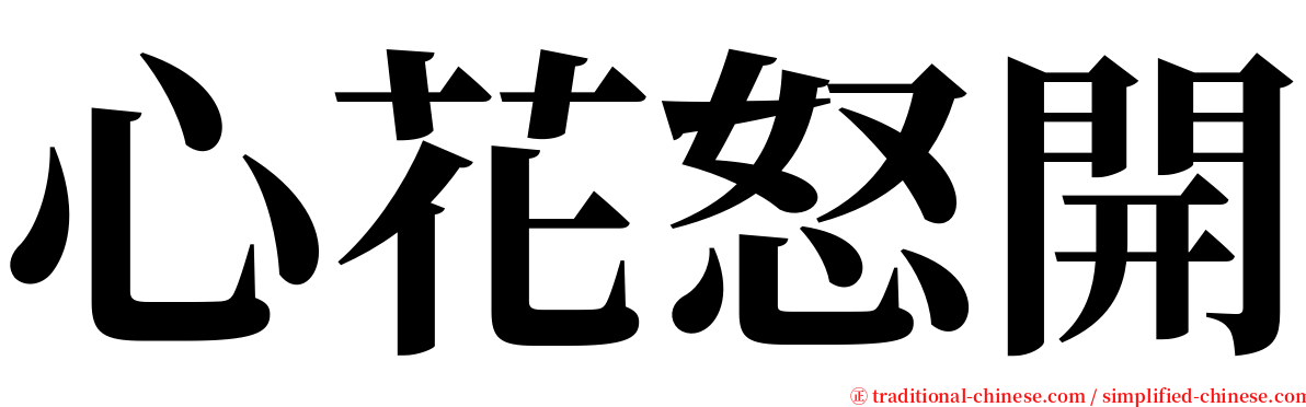 心花怒開 serif font