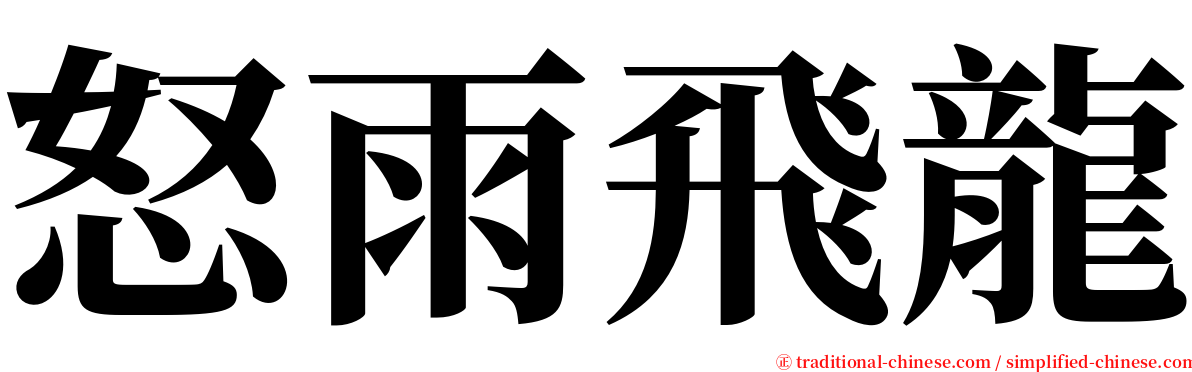怒雨飛龍 serif font