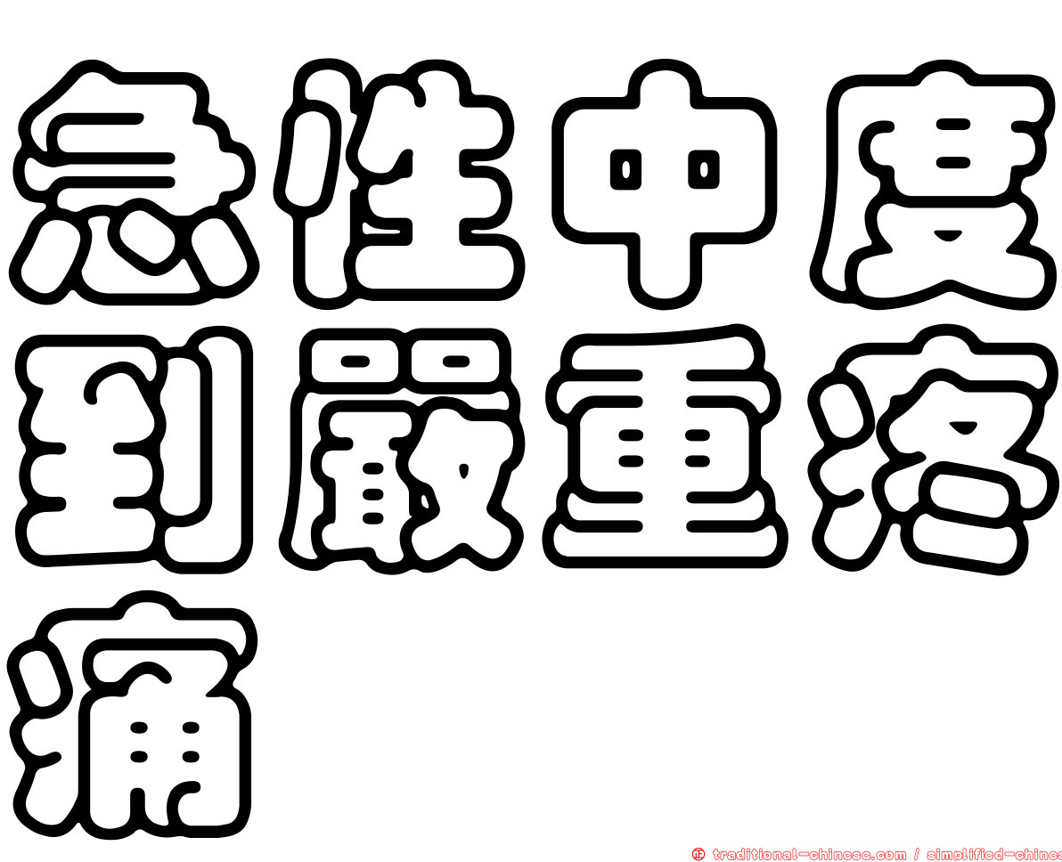 急性中度到嚴重疼痛