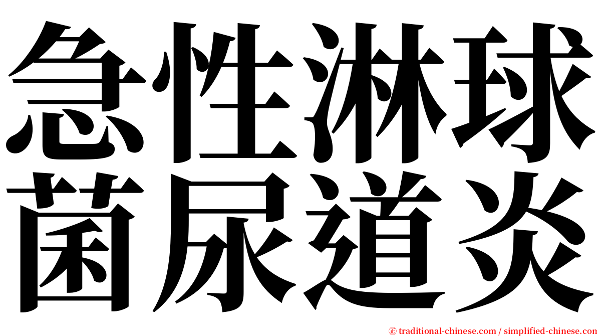 急性淋球菌尿道炎 serif font