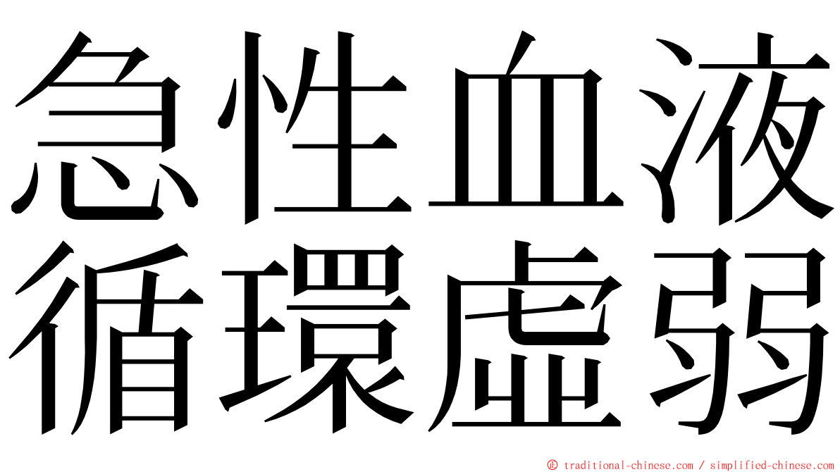 急性血液循環虛弱 ming font