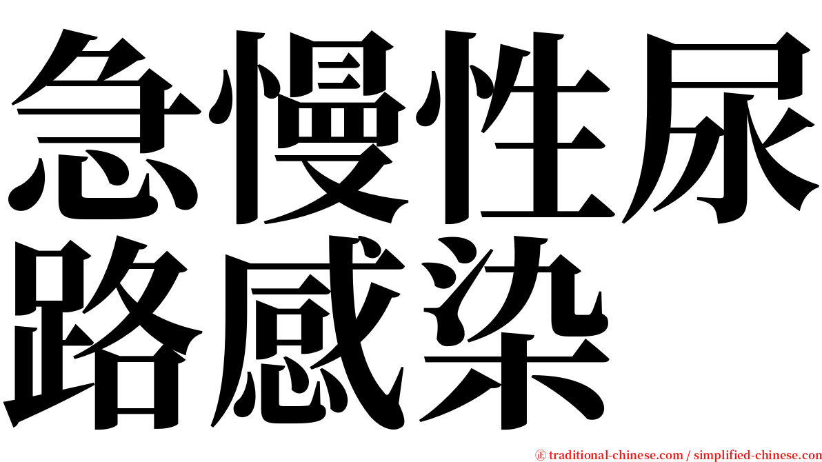 急慢性尿路感染 serif font