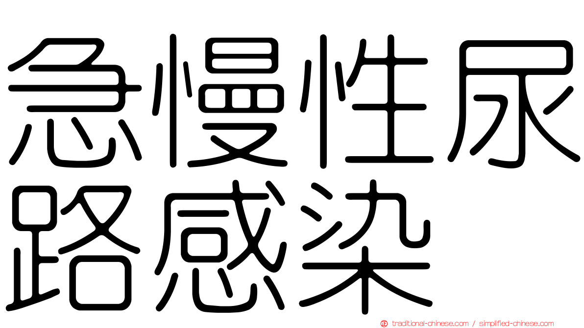 急慢性尿路感染