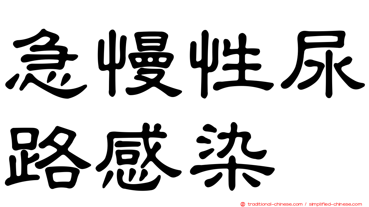 急慢性尿路感染