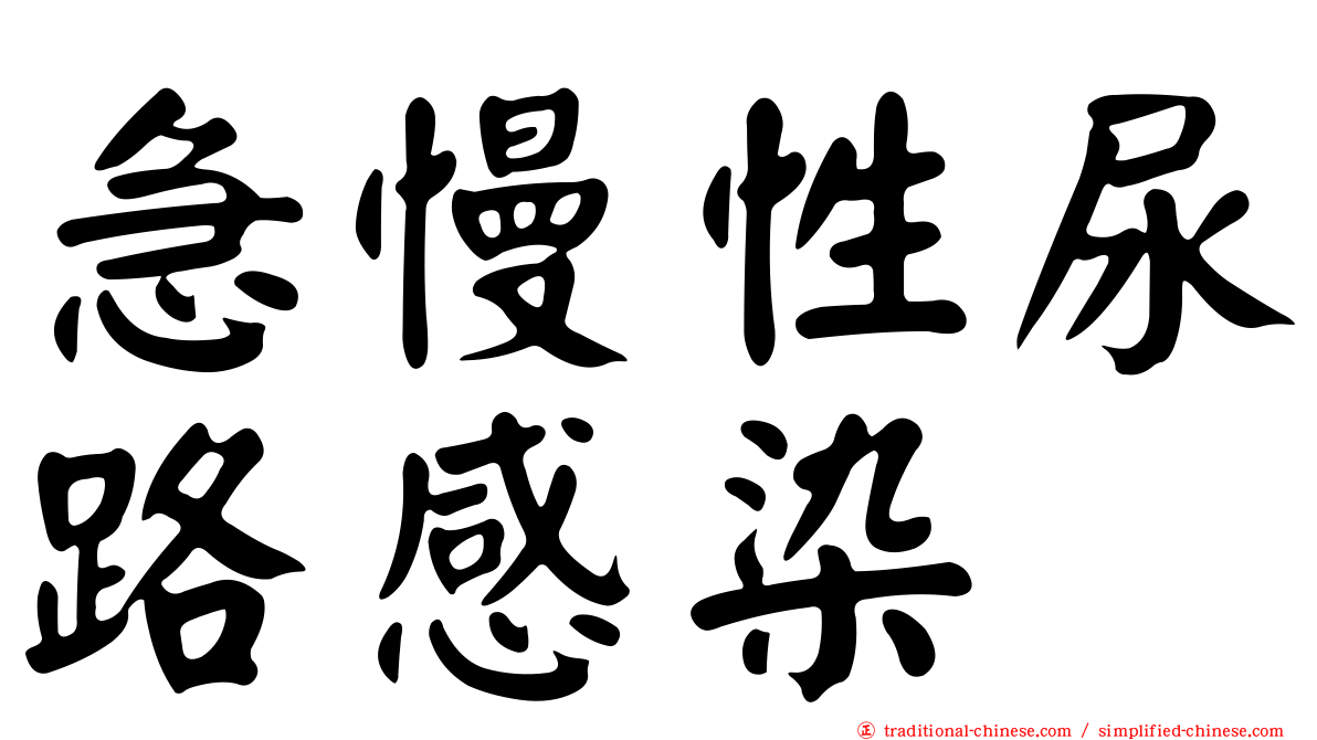 急慢性尿路感染