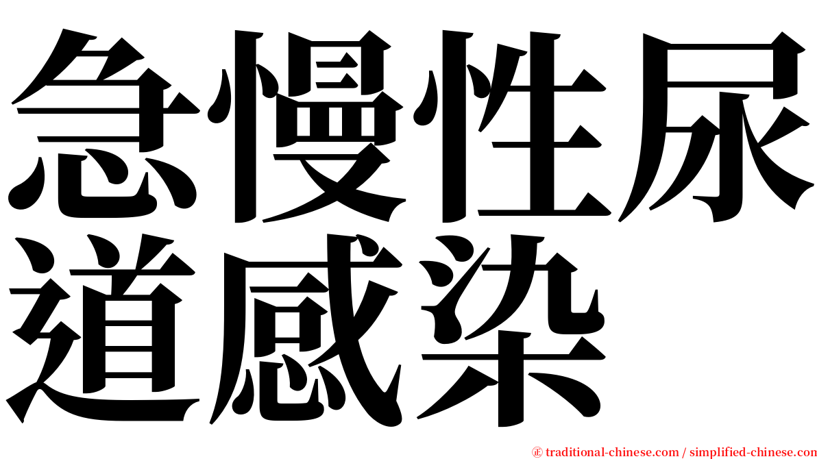 急慢性尿道感染 serif font