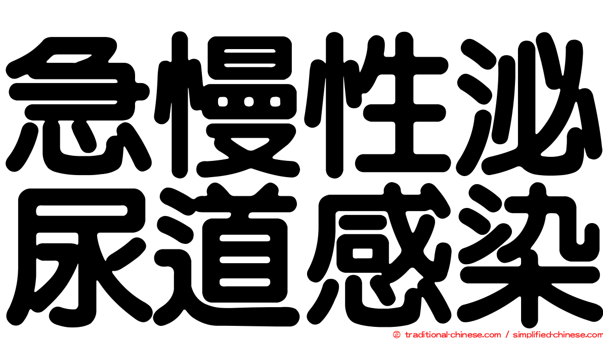 急慢性泌尿道感染