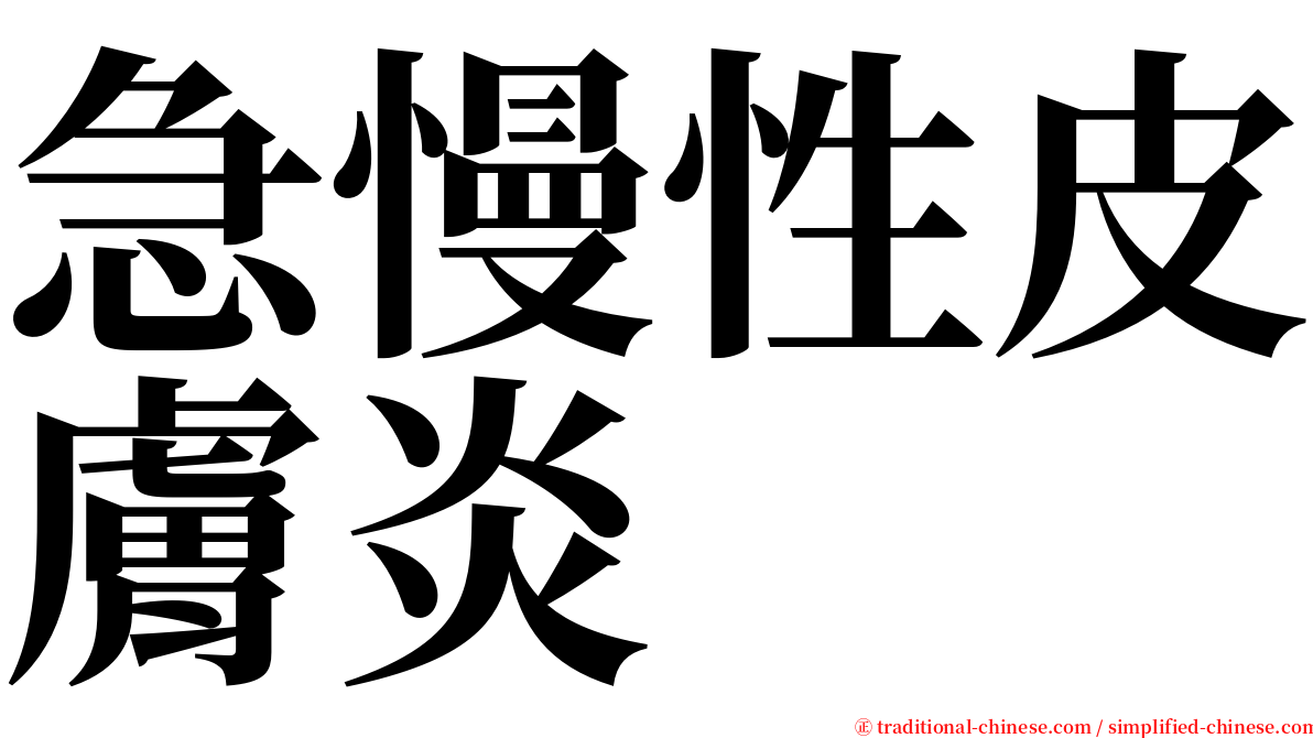急慢性皮膚炎 serif font