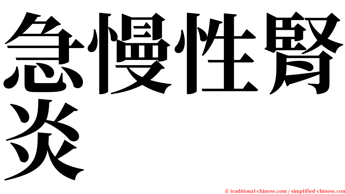急慢性腎炎 serif font
