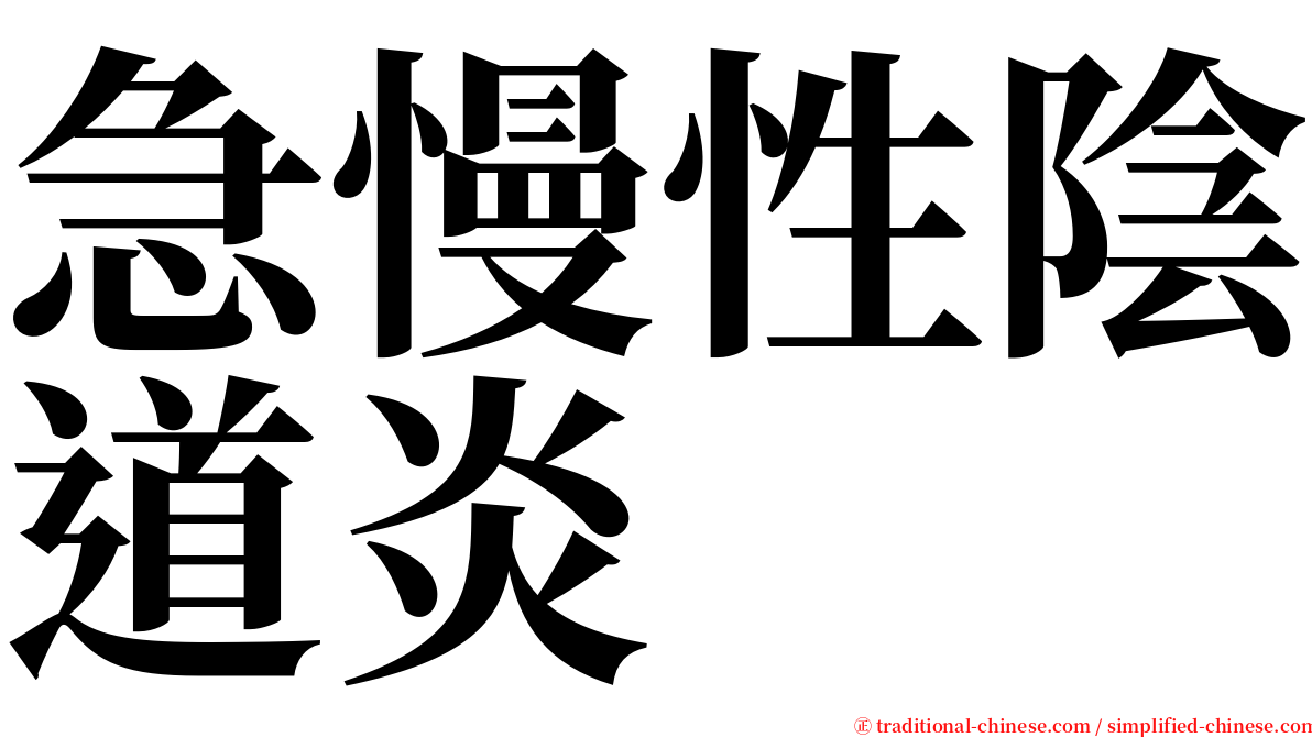 急慢性陰道炎 serif font