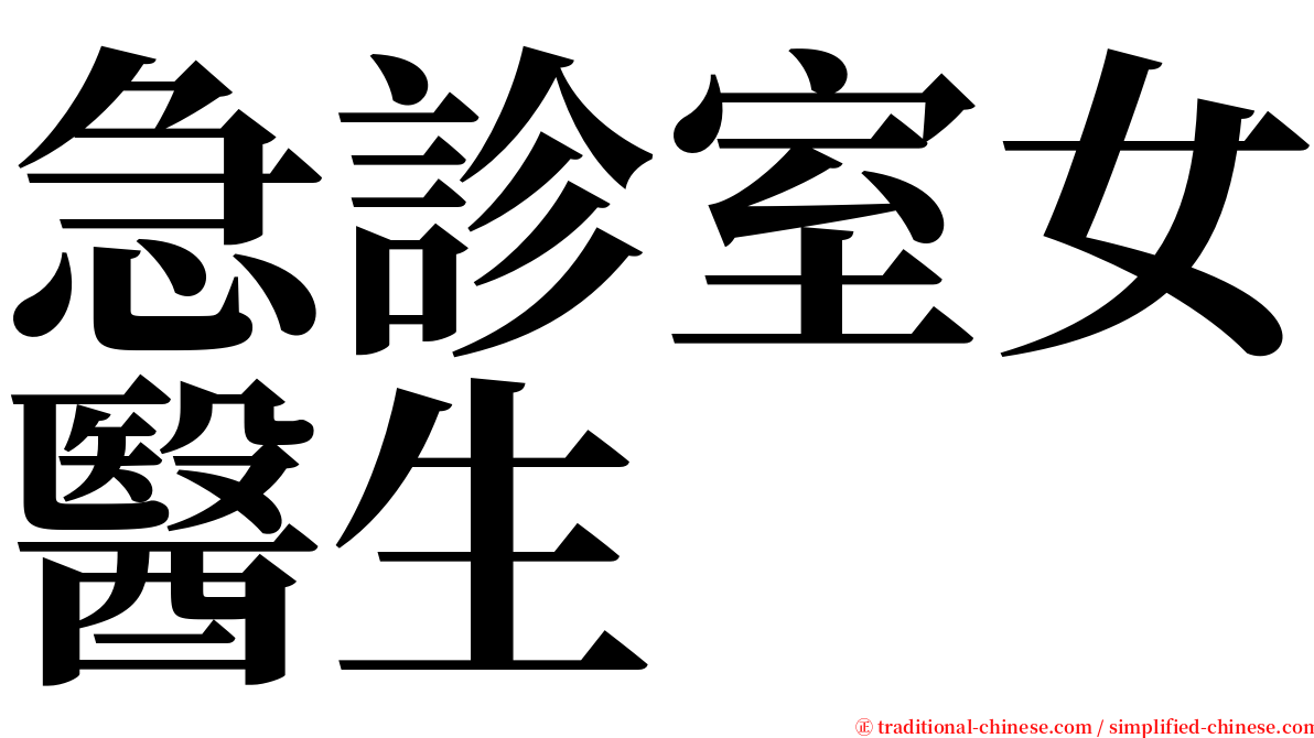 急診室女醫生 serif font