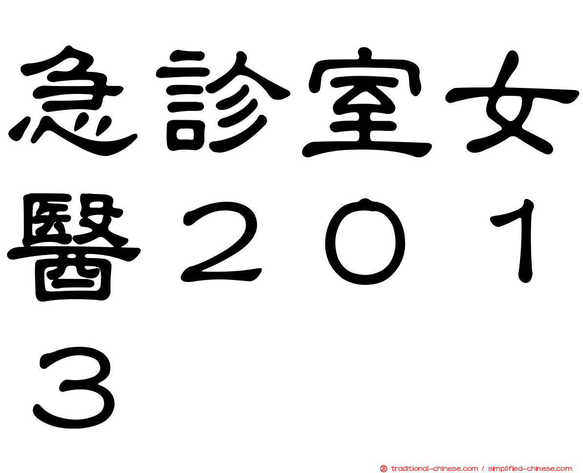 急診室女醫２０１３