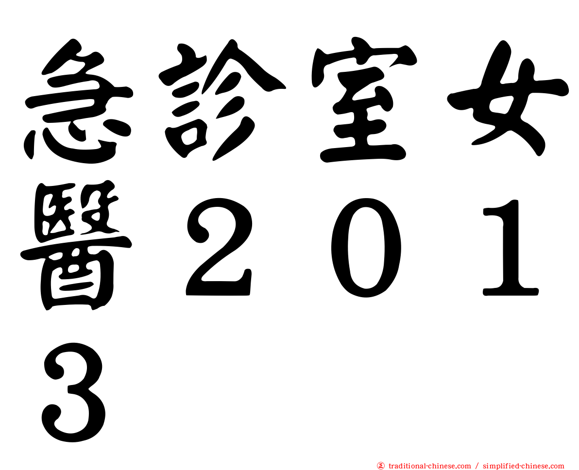 急診室女醫２０１３