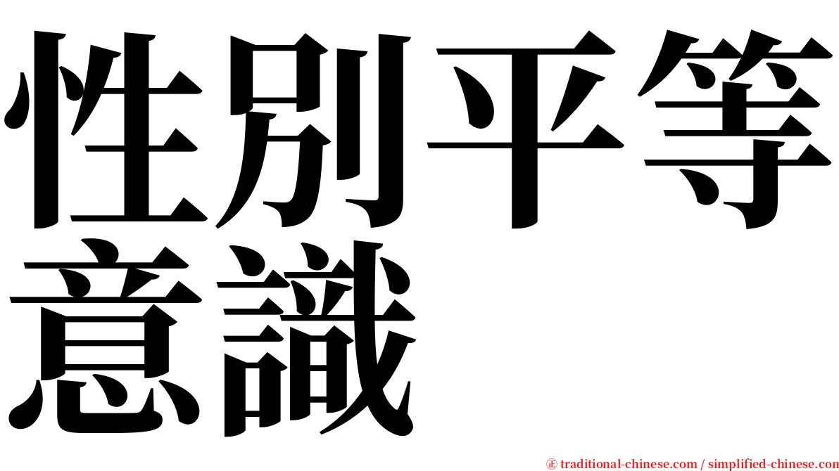 性別平等意識 serif font