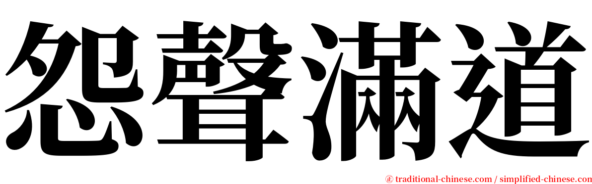 怨聲滿道 serif font