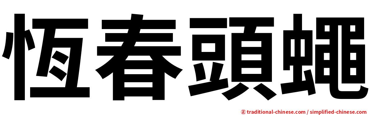 恆春頭蠅