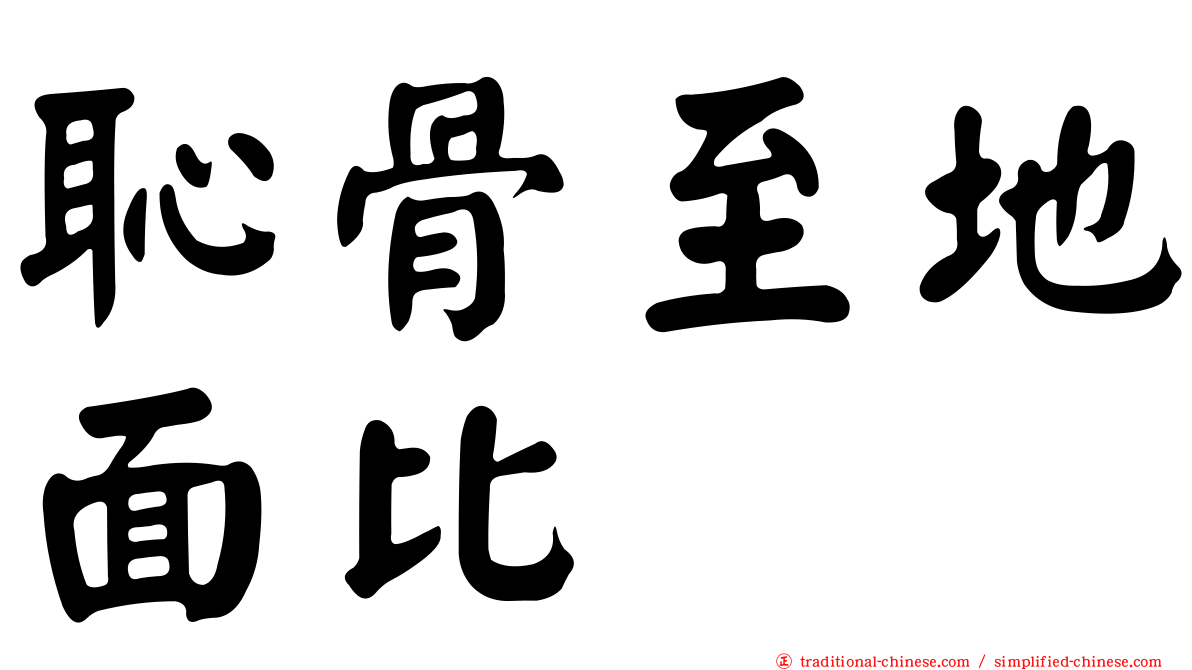 恥骨至地面比