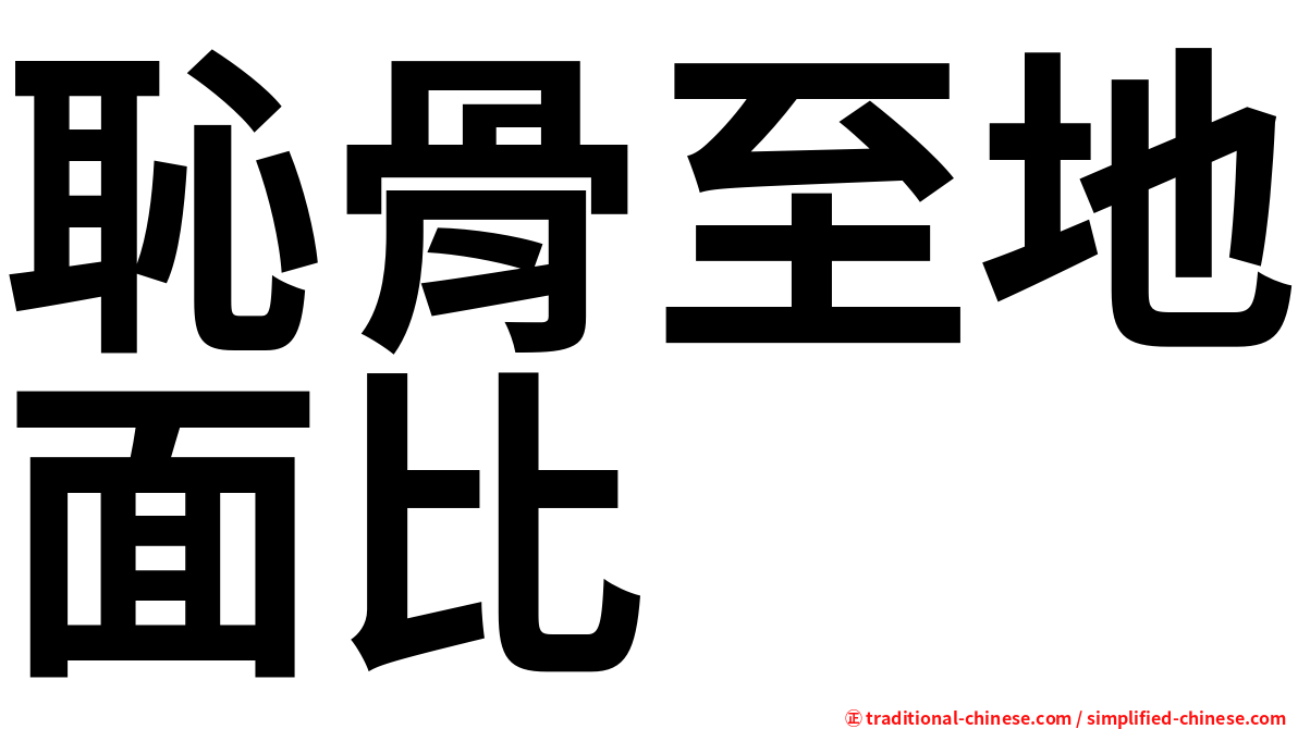 恥骨至地面比