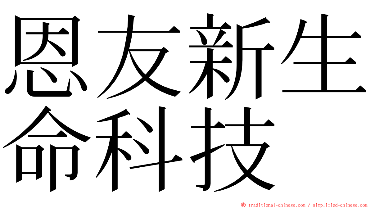 恩友新生命科技 ming font