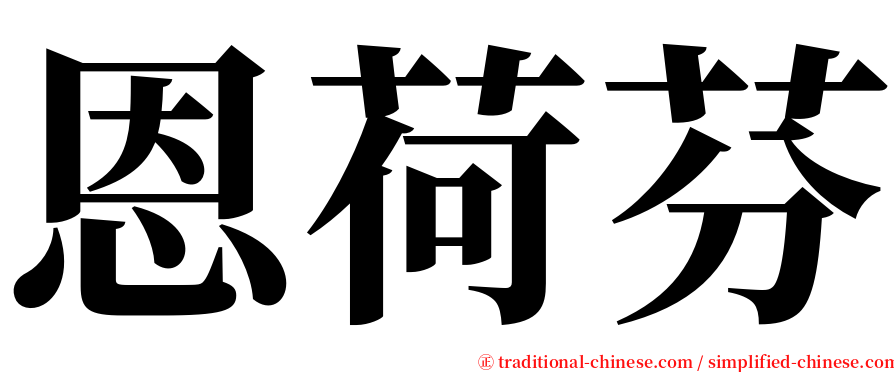 恩荷芬 serif font