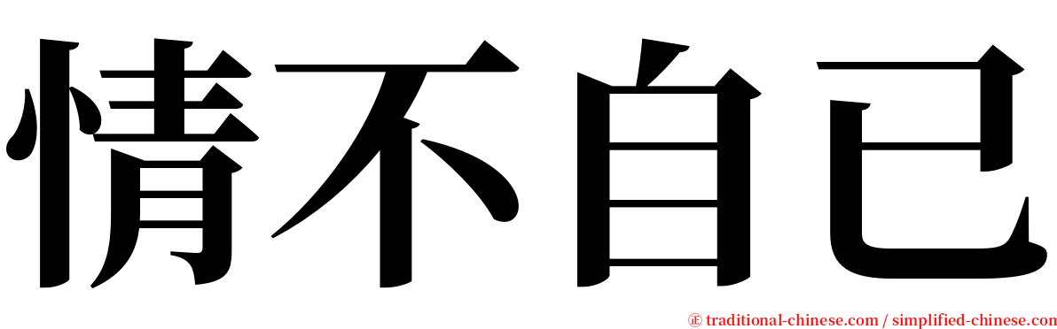 情不自已 serif font