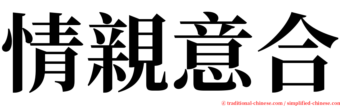 情親意合 serif font