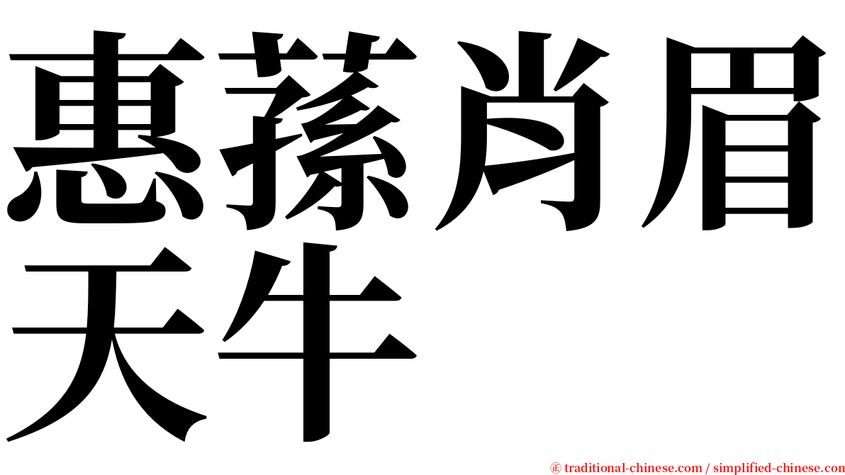 惠蓀肖眉天牛 serif font