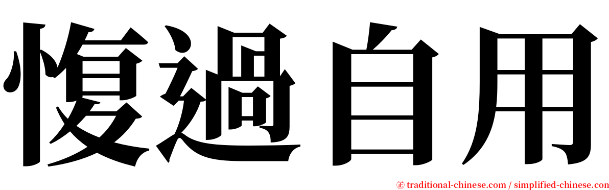 愎過自用 serif font