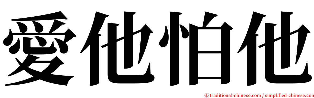 愛他怕他 serif font