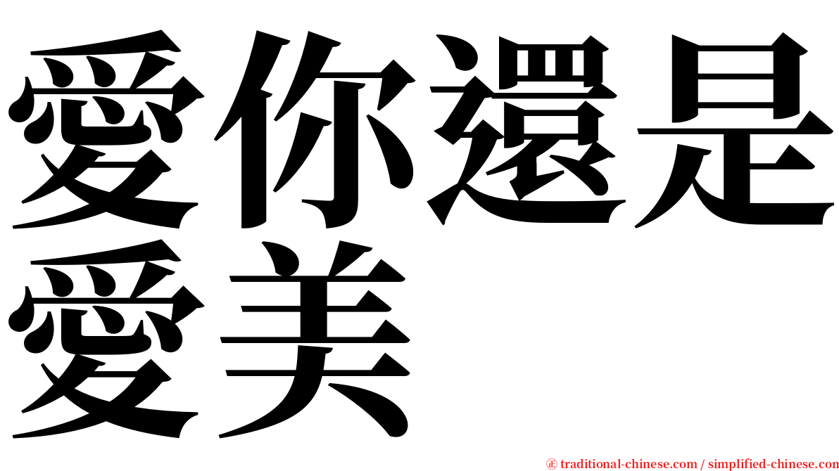 愛你還是愛美 serif font