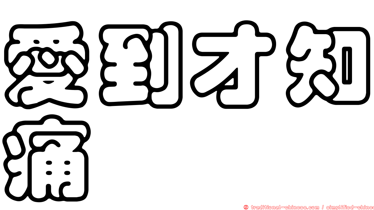 愛到才知痛