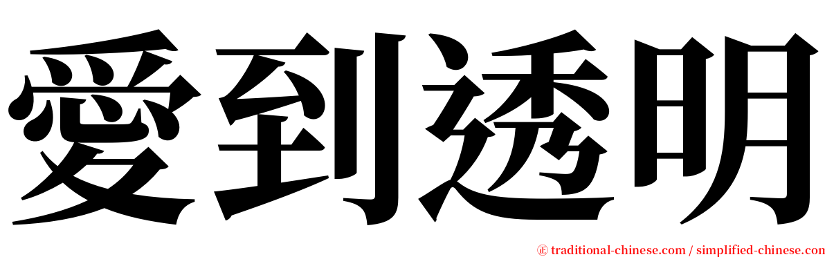 愛到透明 serif font