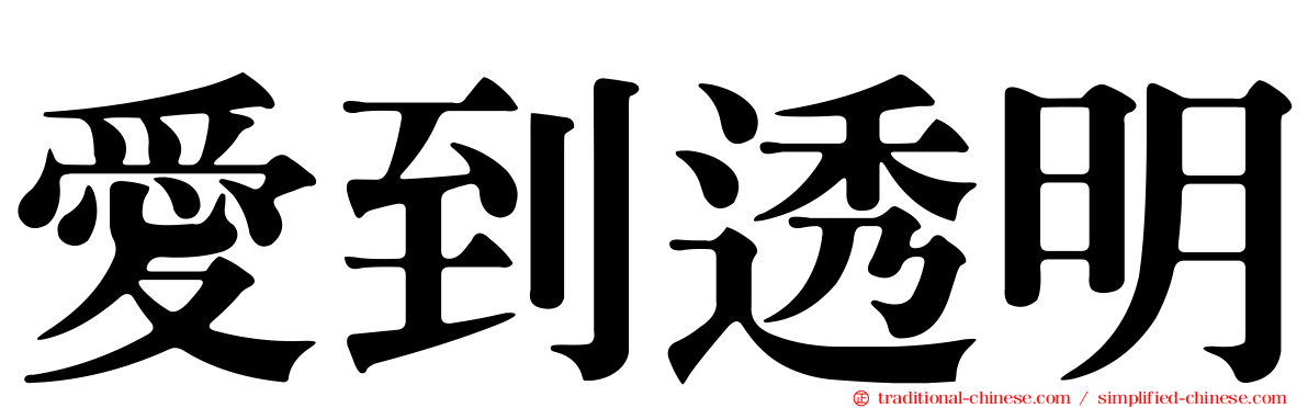 愛到透明