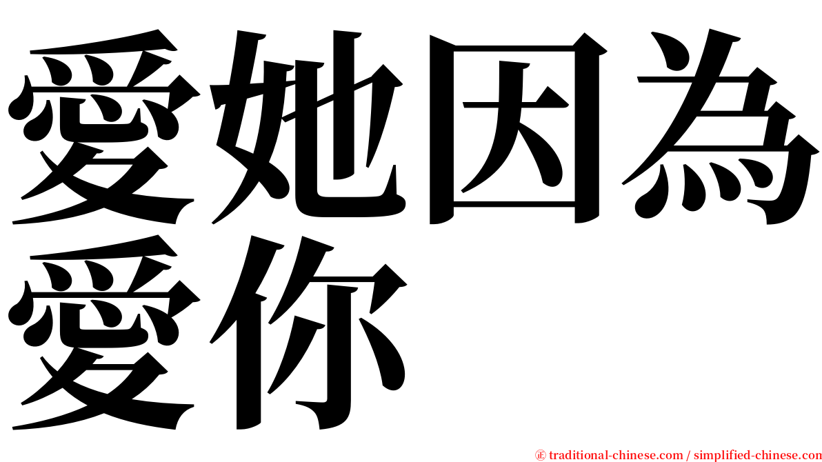 愛她因為愛你 serif font