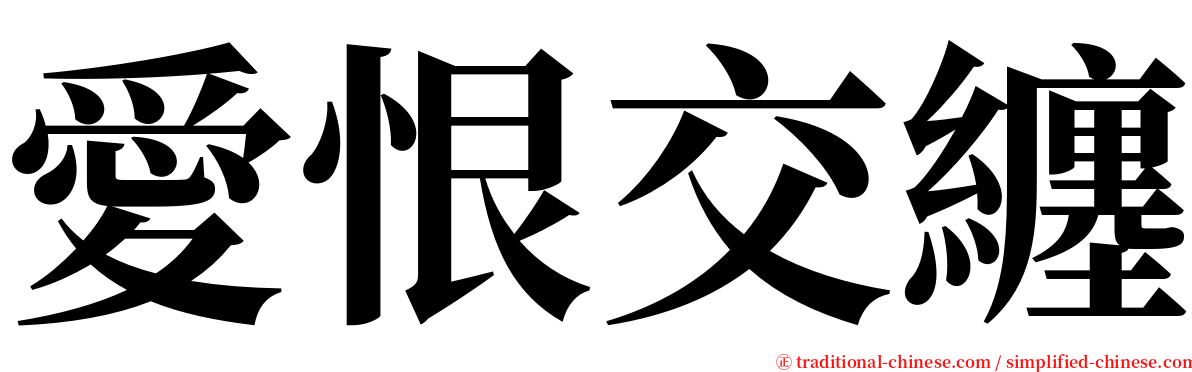 愛恨交纏 serif font