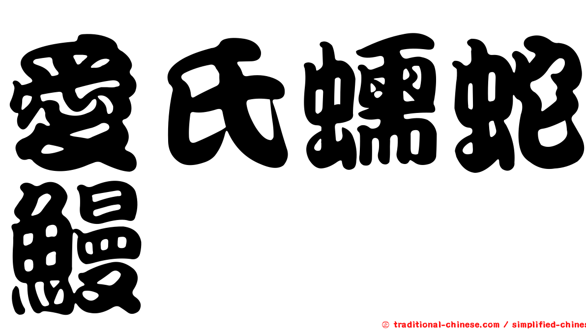愛氏蠕蛇鰻