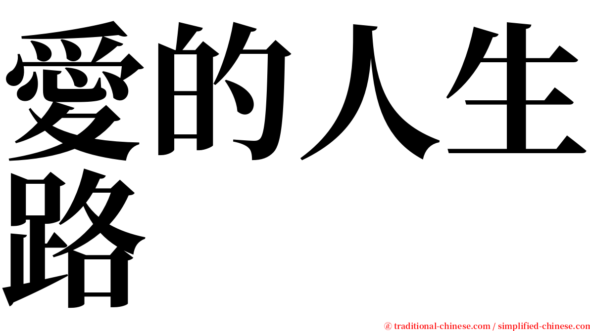 愛的人生路 serif font