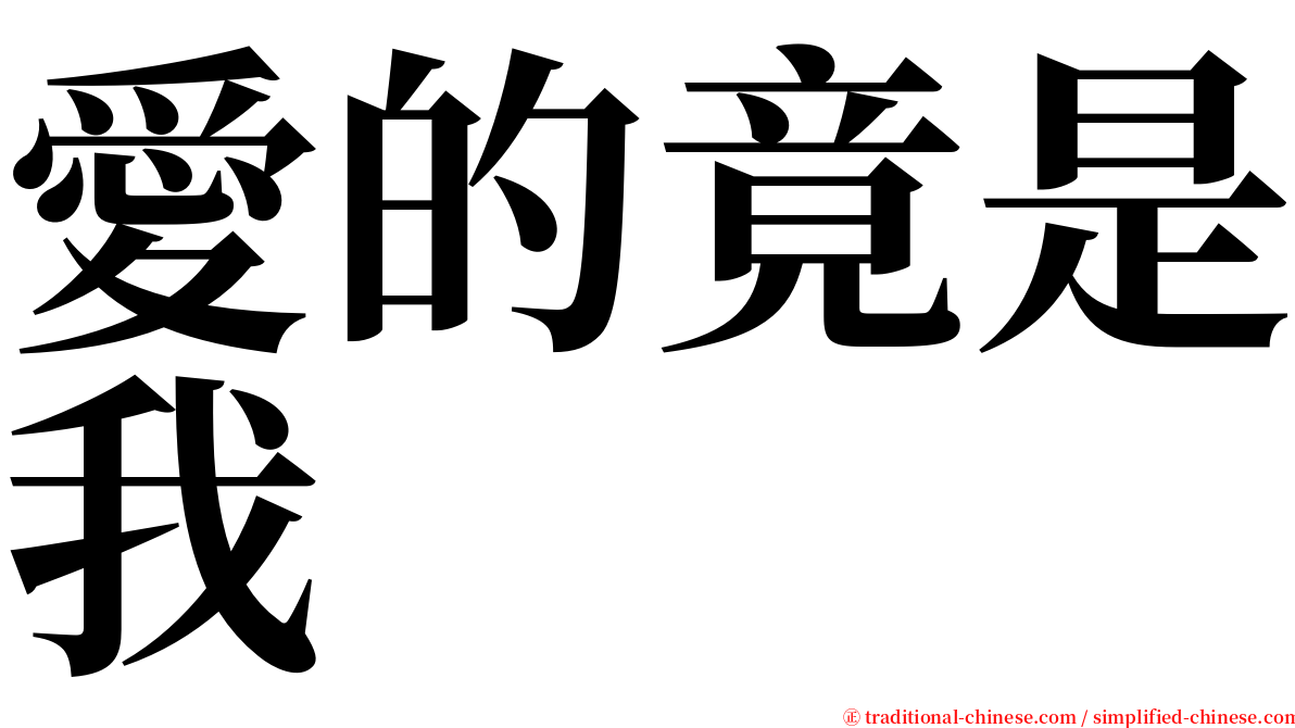 愛的竟是我 serif font