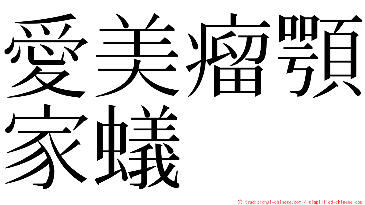 愛美瘤顎家蟻 ming font