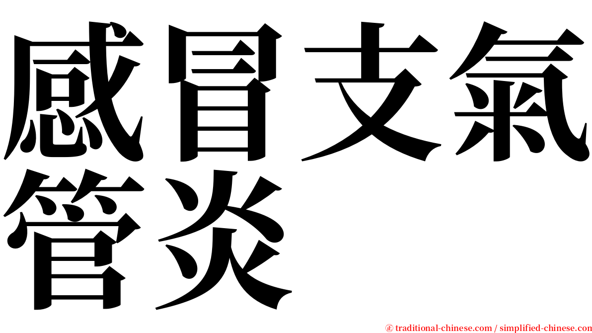 感冒支氣管炎 serif font